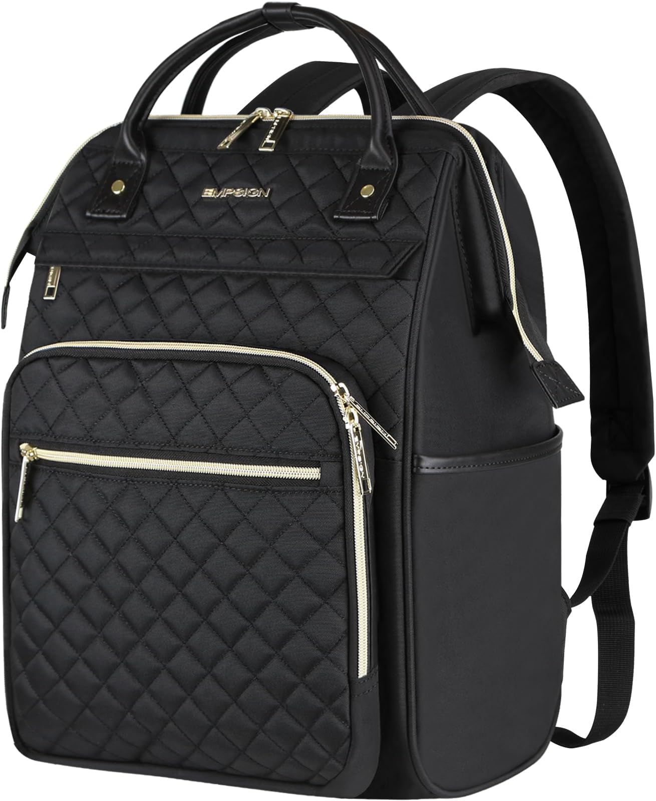 [EMPSIGN] 17 Inch Laptop Backpack for Women Men Work Laptop Bag Large Capacity, Waterproof Purse Backpacks Teacher Nurse Travel Bags Casual Daypacks for School, College, Business, Black