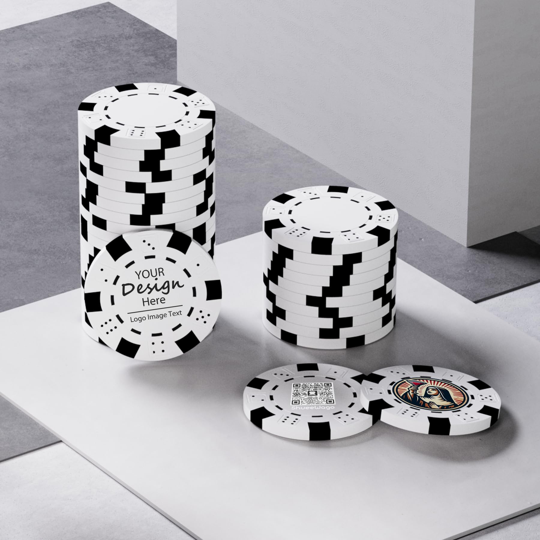 50 fiches da poker in argilla personalizzate per 8 colori, stampate a colori con logo, immagine o testo, 40 mm di peso 11,5 grammi, gettoni personalizzati per biglietti da visita, club di