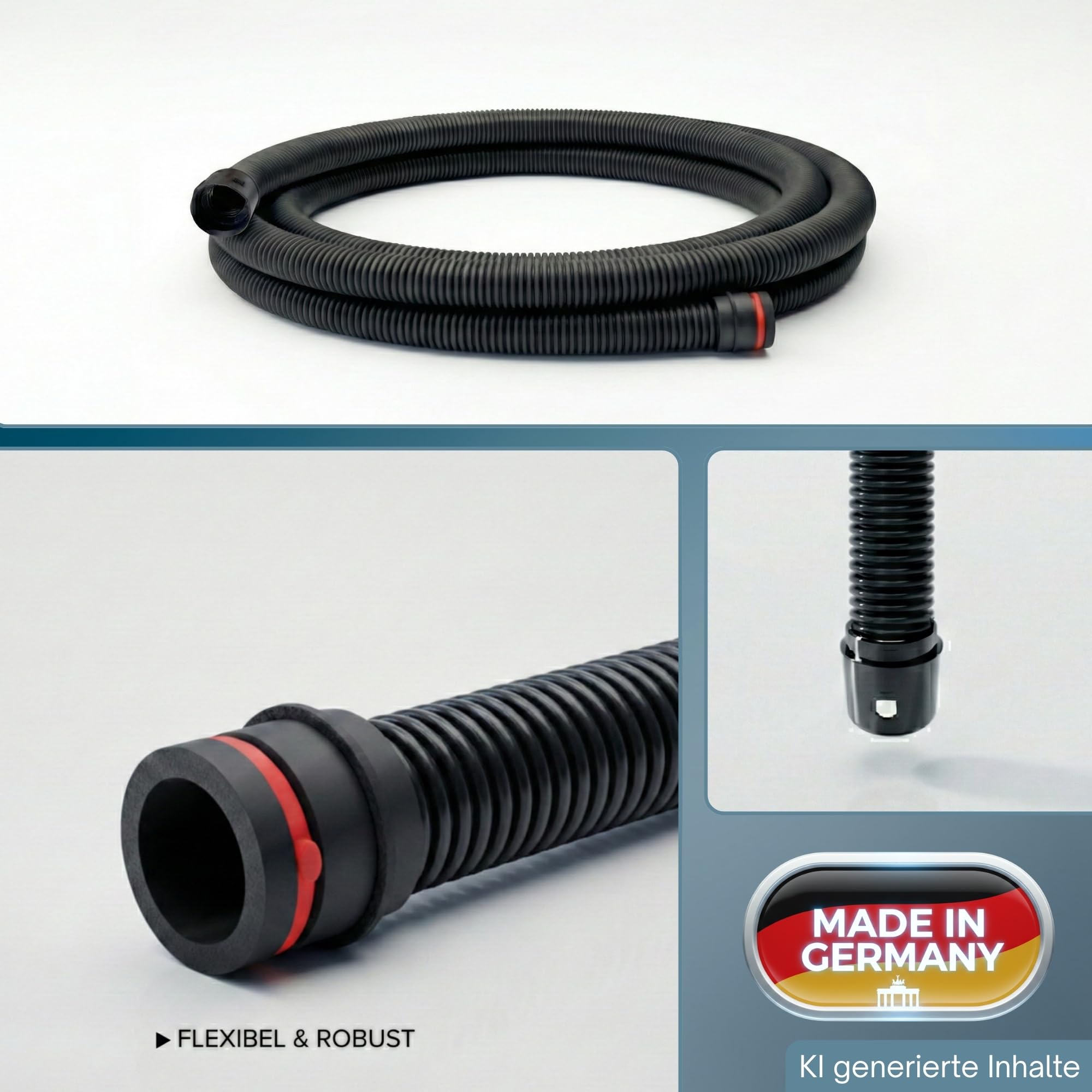Tuyau d'extension compatible avec Bosch Click and Clean - Pièce de rechange pour aspirateur sec et humide - Gaz 12-25 15 18V-10 35 (1,5 m)