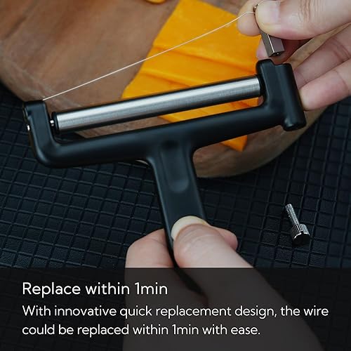 Miniatura 5 de KITCHENDAO Cortador de queso de alambre reemplazable, cables 50% más fuertes con mecanismo de fijación de alambre de 2 generación, cortador de queso