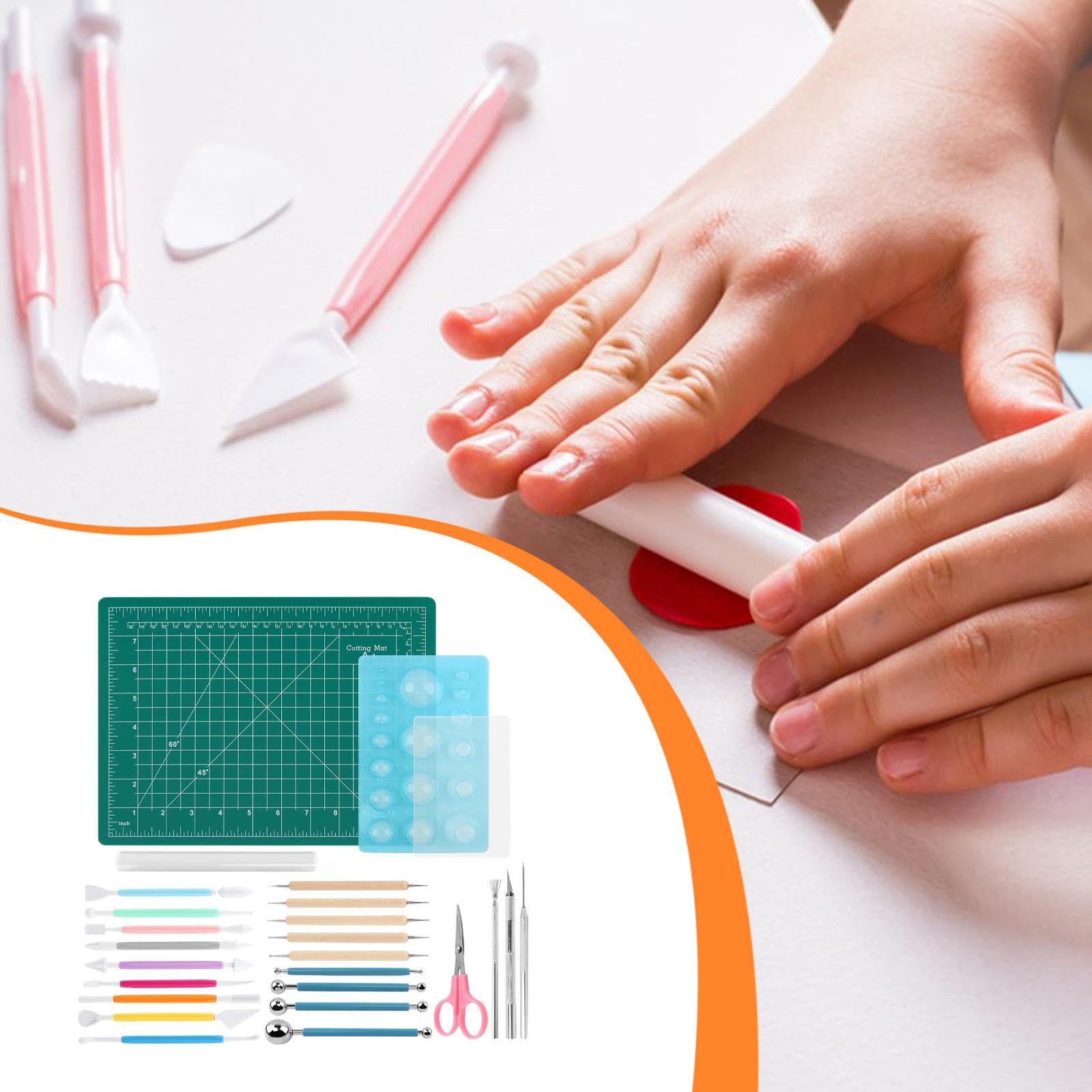 Modellierwerkzeug-Set für Clay, Texturset, Werkzeugkasten für kreative Projekte mit, Bastelbedarf für detaillierte Modellierarbeiten
