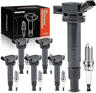 A-Premium Set of 6 Ignition Coil Pack and Iridium Spark Plugs Compatible with Toyota 4Runner 2003-2009, Tundra 2005-2011, 4.0L