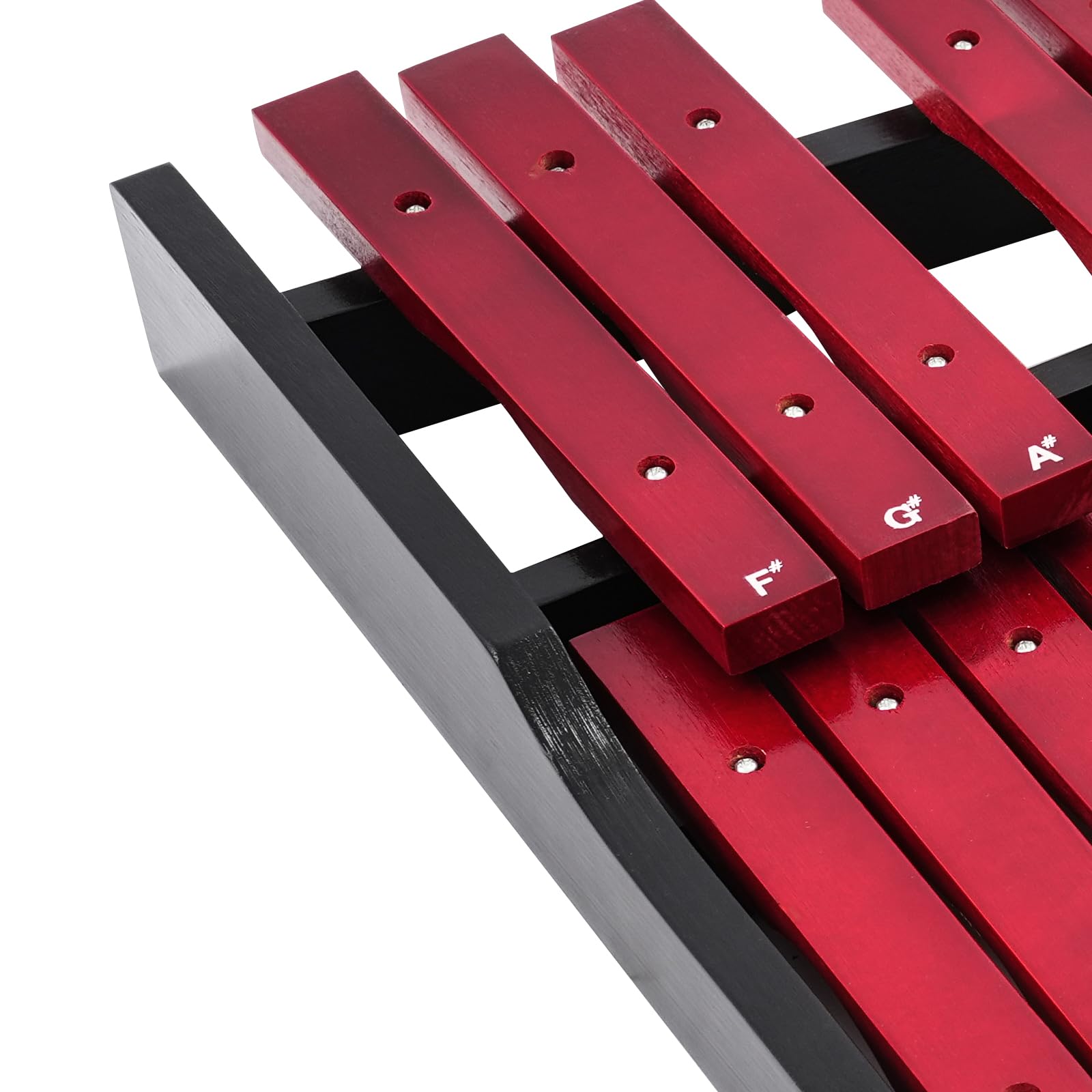 Xilofono a 25 note in legno, carillon con 2 bacchette e custodia per il trasporto, strumento musicale per bambini, adolescenti, adulti (rosso)