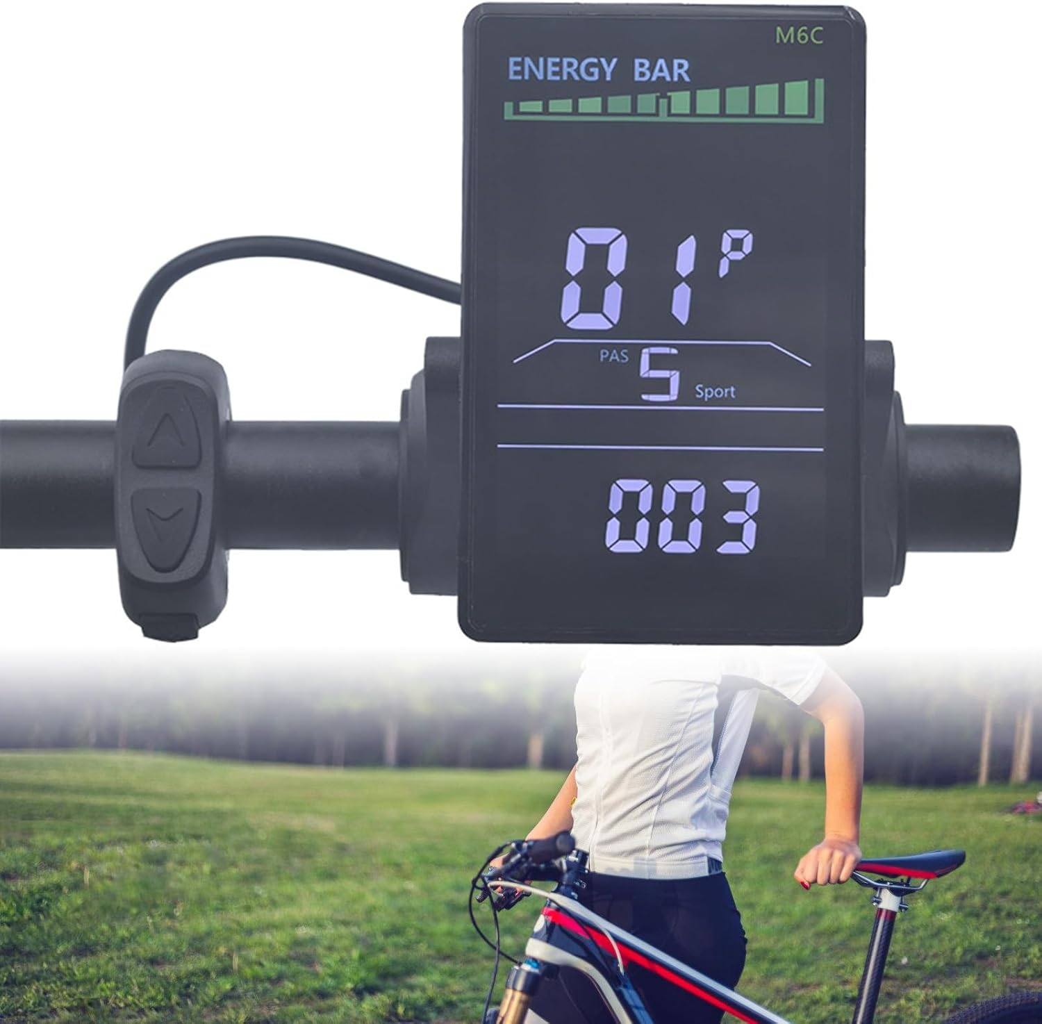 LCD Display for Electric Bike, Speedometer Cycling LCD Display 24v 36v 48v 52v 60v Control Panel Cycling Computer
