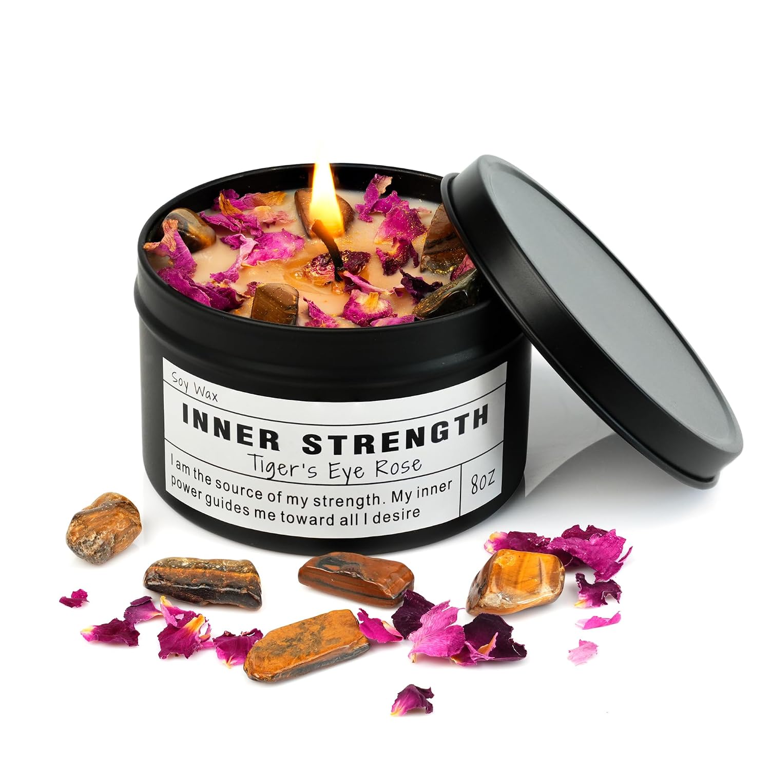 Trust the Universe Candle - Anxiety Relief, Self Care Gift, Meditation, Spiritual Gift, Crystal Candle, Opium Scent (8oz) - Image 10