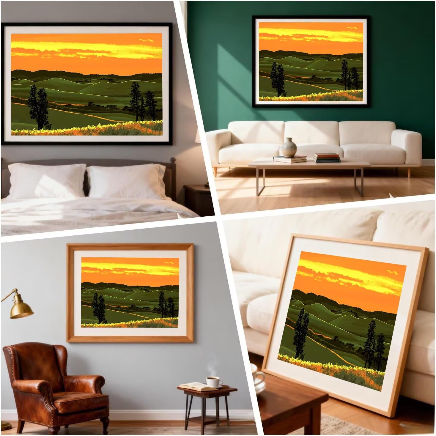 Malen Nach Zahlen Erwachsene Wiese Sonnenuntergang, 100x135cm 0-F-24 | Leinwand Kreatives Malen Nach Zahlen für Erwachsene und Anfänger Entspannendes Bastelset, Geschenke für Frauen