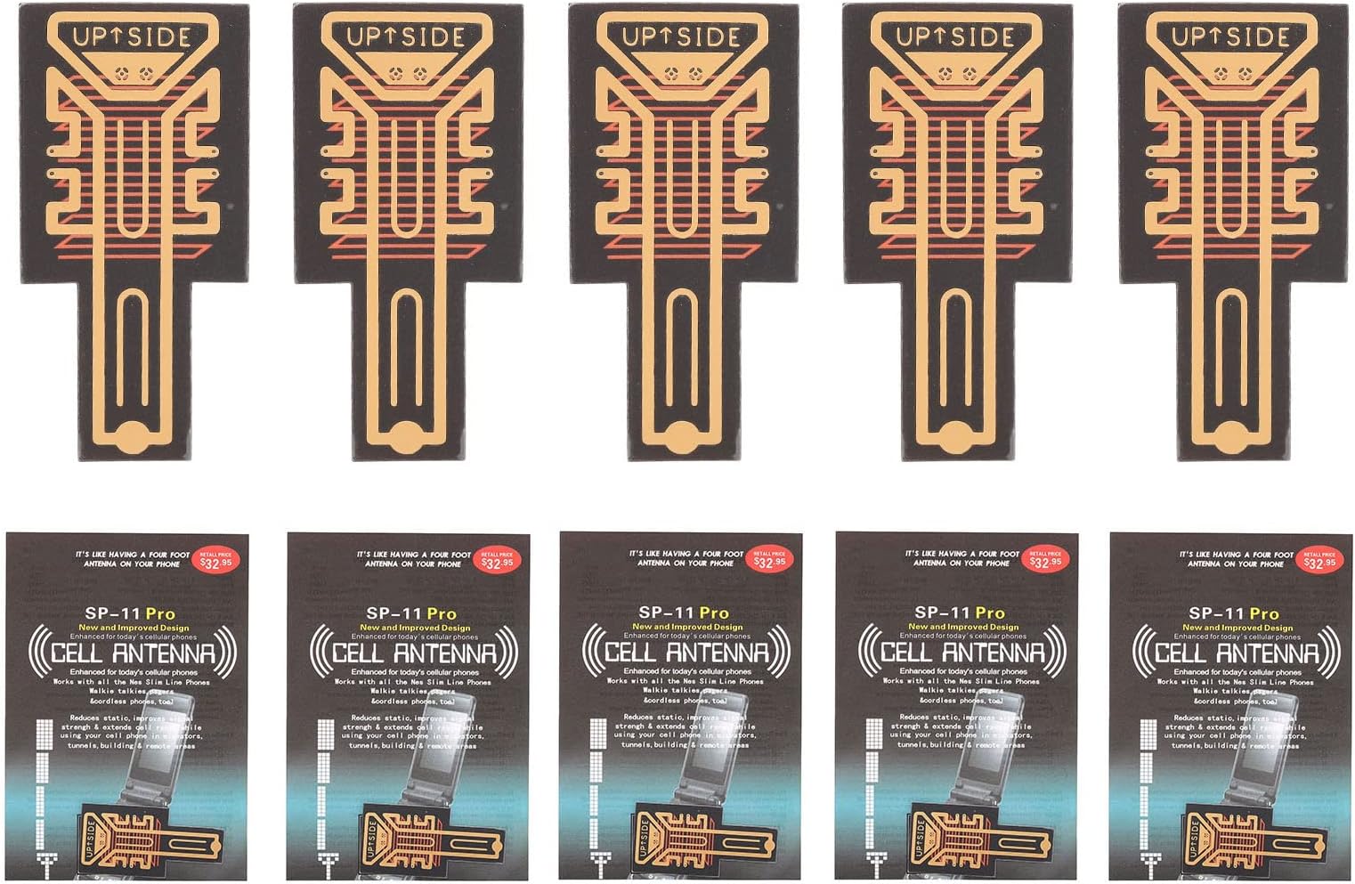 ASHATA 5Pcs Cell Phone Booster Sticker, Mobile Phone/Walkie Talkies/Buzzers Enhancement Sticker for Outdoor Camping Elevators Tunnels and Mountains