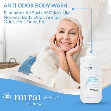 Mirai Clinical Persimmon Body Wash, Natural Deodorant, Body Wipes Bundle