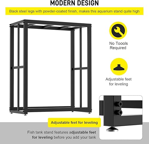 Miniatura 6 de Likeem Soporte para Tanque de Peces Soporte de Acuario de Metal Tanque de Tortuga de 20 Galones 24.8" x 9.25" x 30.1"