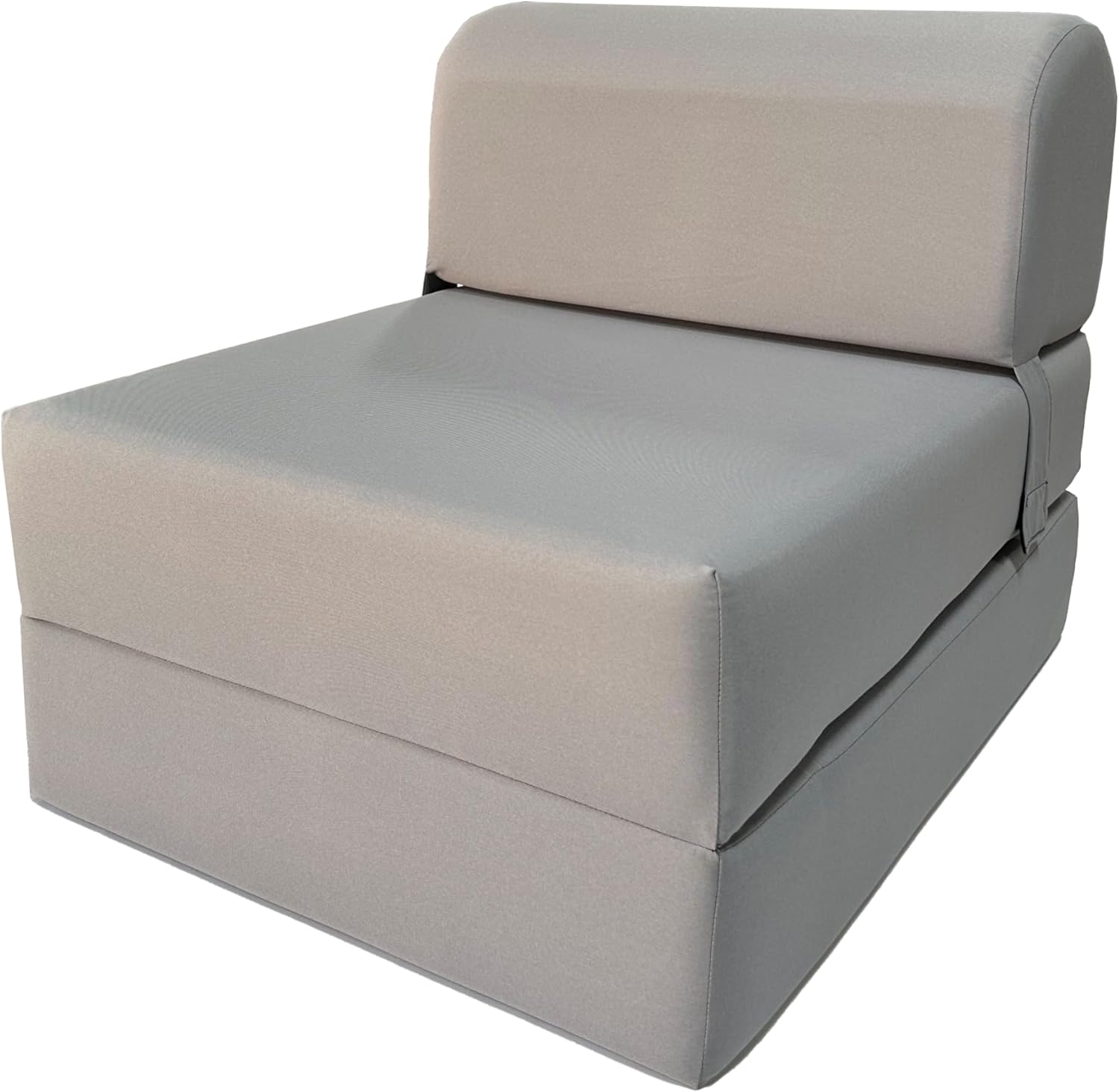 D&D Futon Furniture Gray Sleeper Chair Folding Foam Bed, Studio Guest