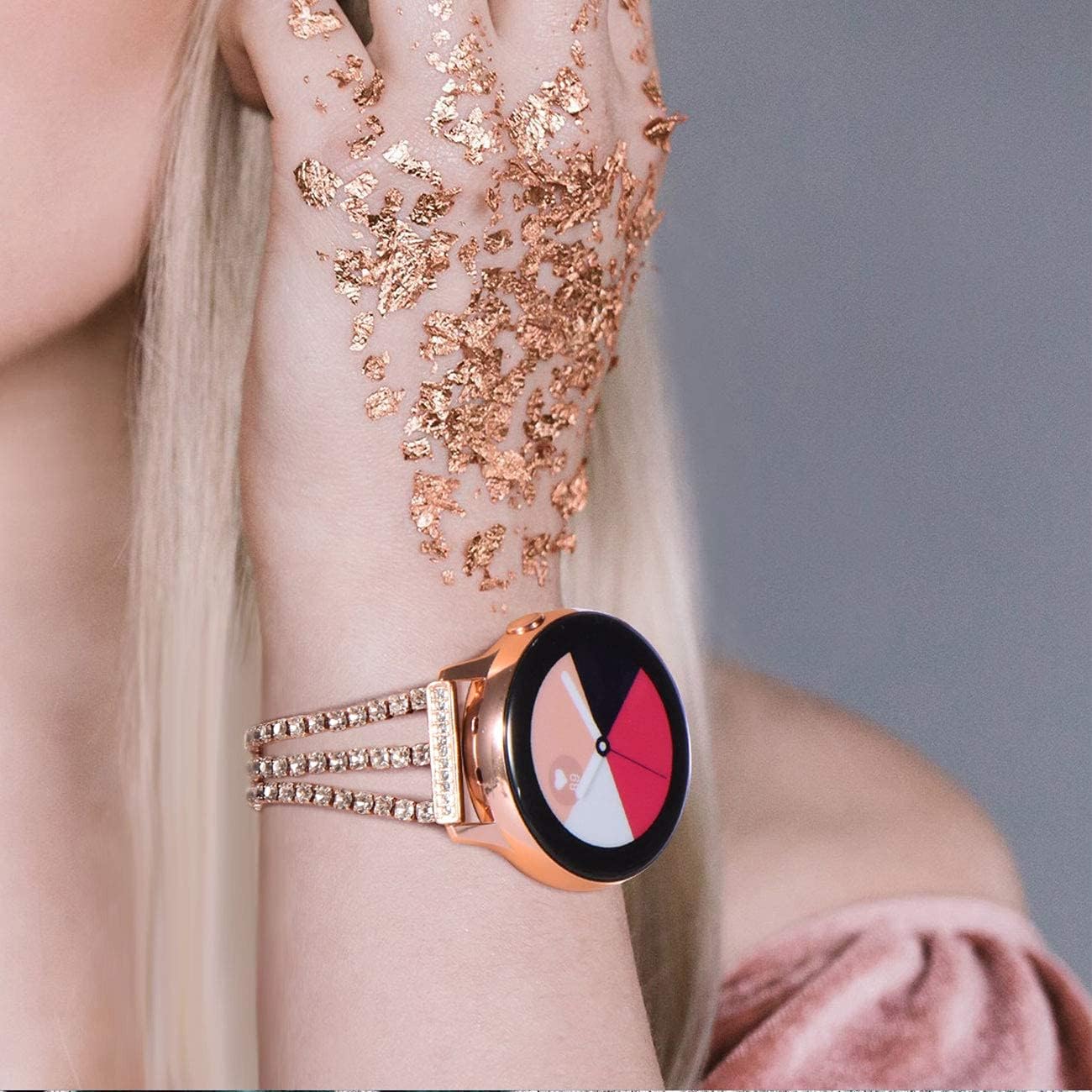 Surace Compatible With Galaxy Watch 7/6/5/4 Band 40mm 44mm, Women's Bling Diamond Rhinestone Link Bracelet for Samsung Watch 7/FE/6/5/4, Rose Gold - Image 7