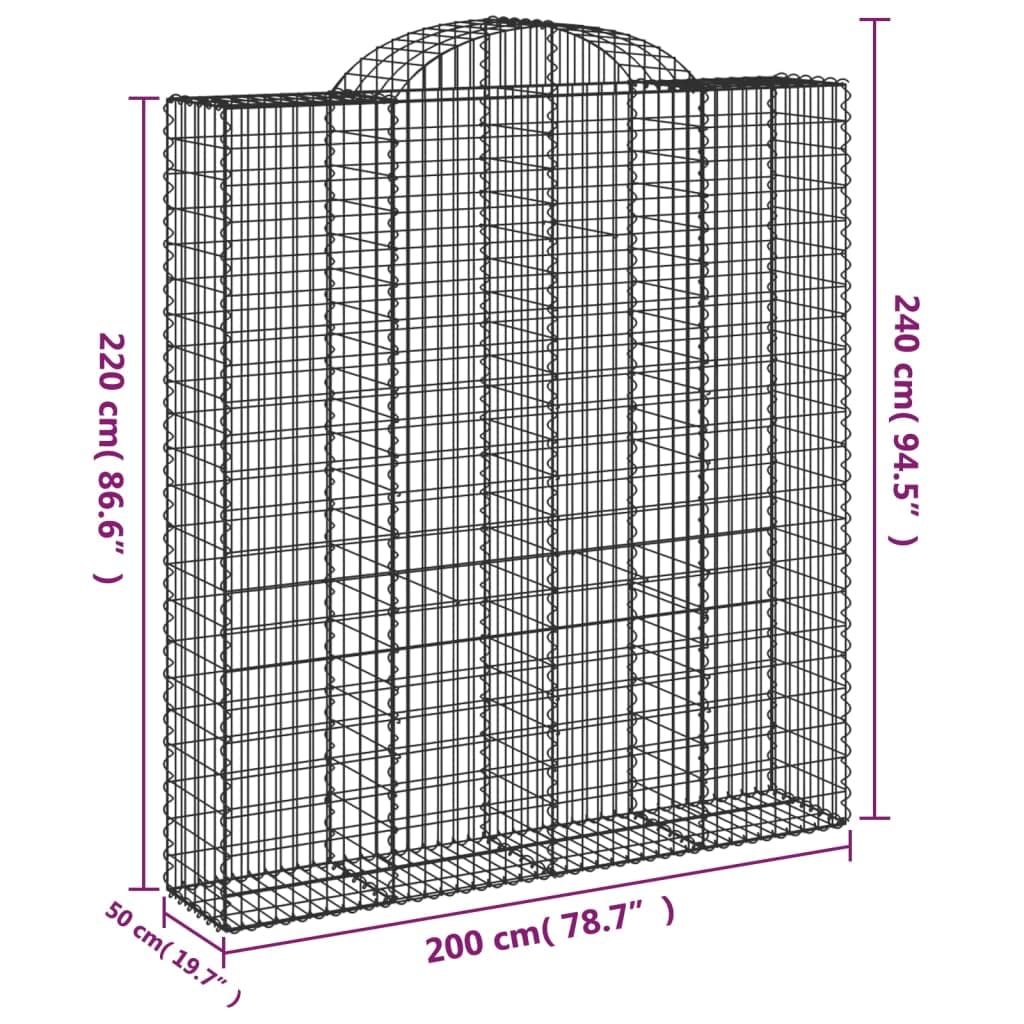Set di 15 archi alti, 200 x 50 x 220/240 cm, in acciaio zincato, 3,5 mm, protezione dal rumore, design moderno per prati, balconi, cortili, pareti di recinzione