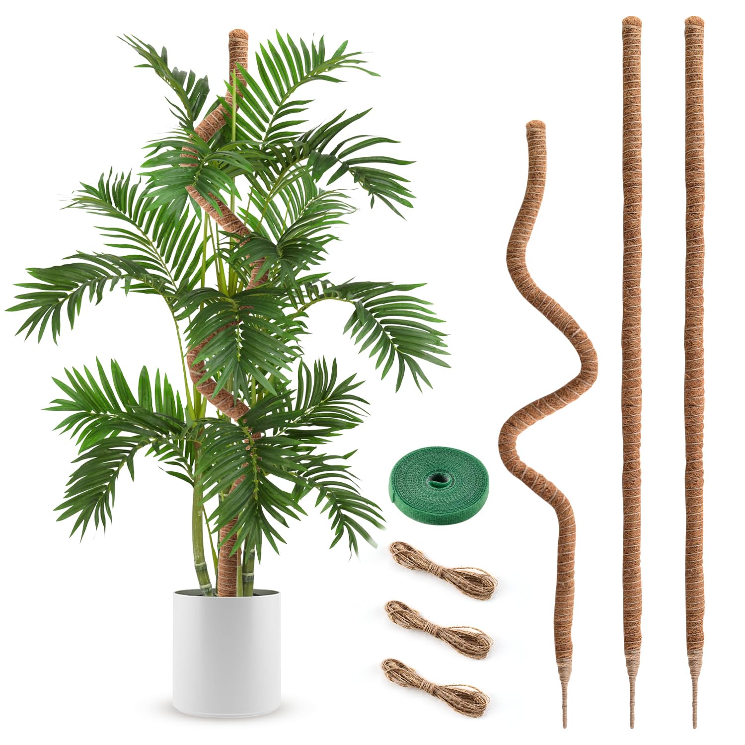 3 Pack Moss Pole 63 Inch Monstera Plant Sticks Support Tall Long Stakes