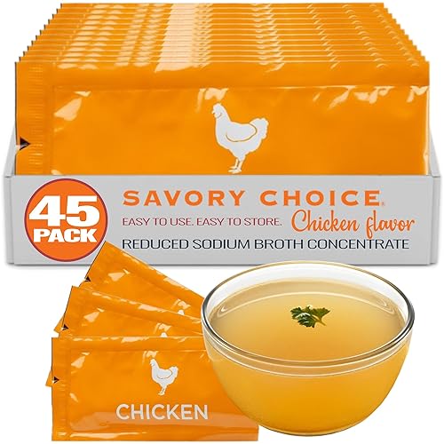 Miniatura 4 de Savory Choice Concentrado de caldo de pollo sin gluten de sodio reducido, paquetes de concentrado de stock de 40