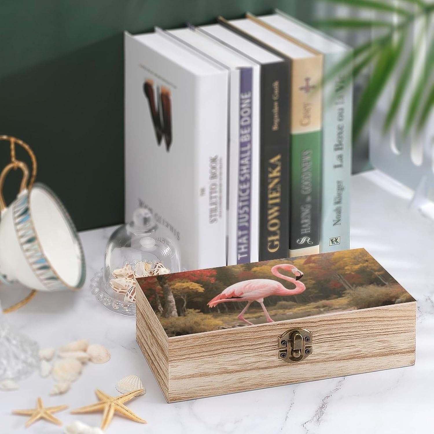 Wooden Storage Box with Hinged Lid Gift Box Decorative Wood Keepsake Box image 4