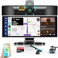 Vtopek 11,26" Vezeték Nélküli Apple CarPlay Android Autó Kijelző 2.5K Menetrögzítővel, Tolatókamerával, Bluetooth 5.0, Tükrözés Funkcióval,  1
