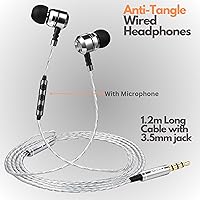 Vista 5 de Sephia SP3060VC - Auriculares con cable y micrófono, auriculares intrauditivos con graves profundos y aislamiento de ruido, controladores de 10mm