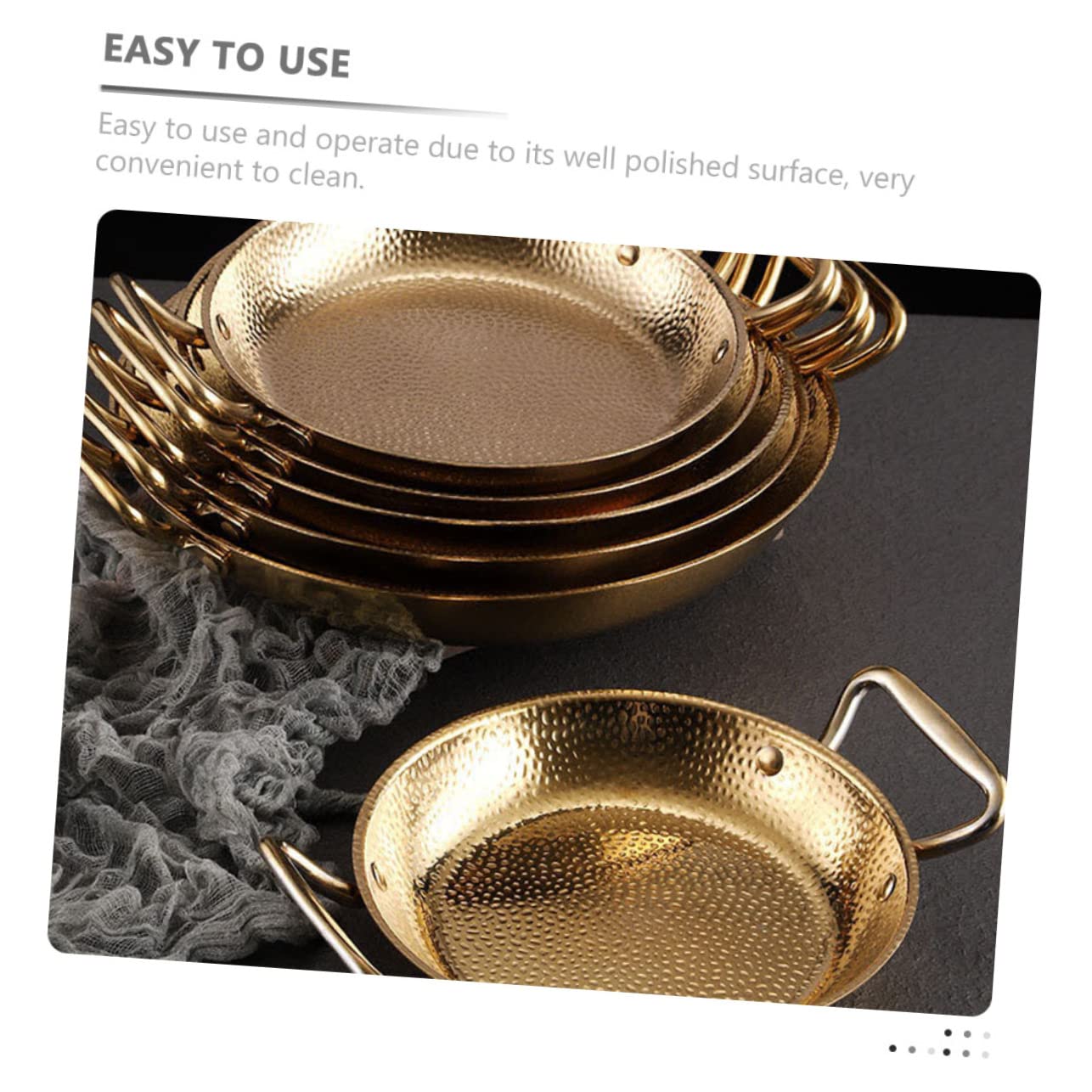 SOLUSTRE Double Handle Cooking Pot Paella Pan for Home Kitchen Seafood Hot Pot Dry Pot Smooth Design for Handling Finish