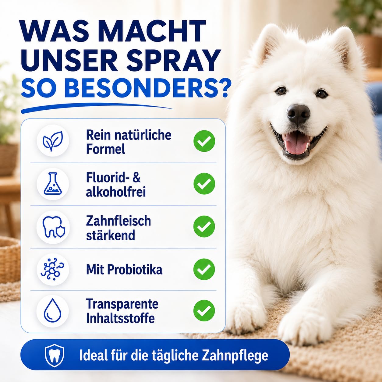 Dentalspray für Hunde & Katzen 100% natürlich 200 ml - Zahnpflege Dental Spray gegen Mundgeruch und zur Vorbeugung von Zahnstein- Zahnreinigung & Zahnsteinentfernung Golden Pets