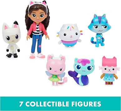 مجموعة هدايا Gabbys Dollhouse ، Deluxe Figure مع 7 أرقام الألعاب وملحقات المفاجأة ، ألعاب الأطفال للأعمار 3 وما فوق