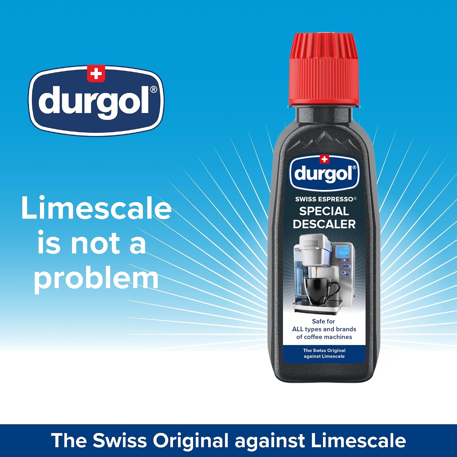 Durgol Swiss Espresso, Descaler and Decalcifier for All Brands of Espresso Machines and Coffee Makers, 4.2 Fluid Ounces (Pack of 4) Espresso Machine and Coffee Maker Cleaning Tablets, 10 ct