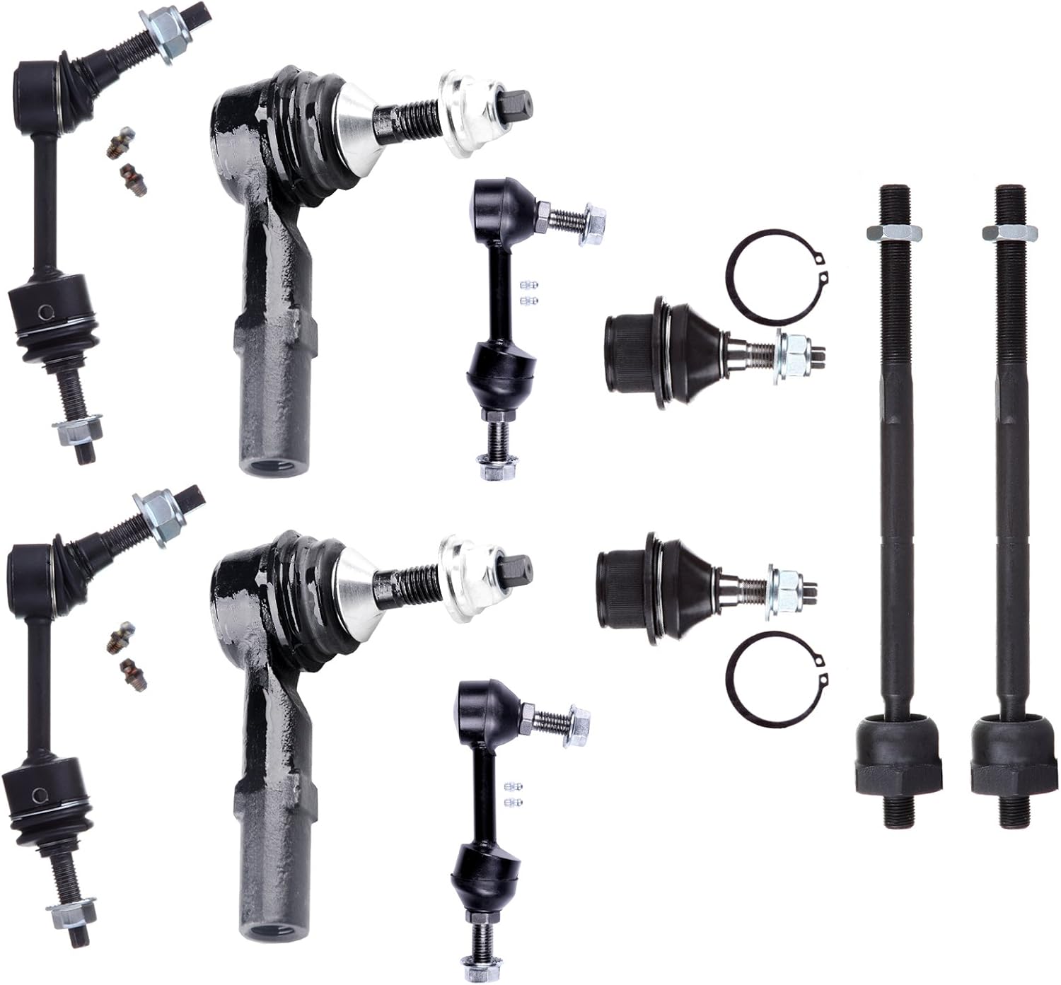 SCITOO 10pcs Suspension Kit Front Inner Outer Tie Rod End Front Rear Sway Bar Link Front Lower Ball Joint Fit 03-05 For Ford Expedition For Lincoln Navigator