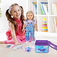 Vista 5 de 18 Inch Doll Carrier Backpack - Blue and Purple Tie-Dye Style Travel Set with Accessories