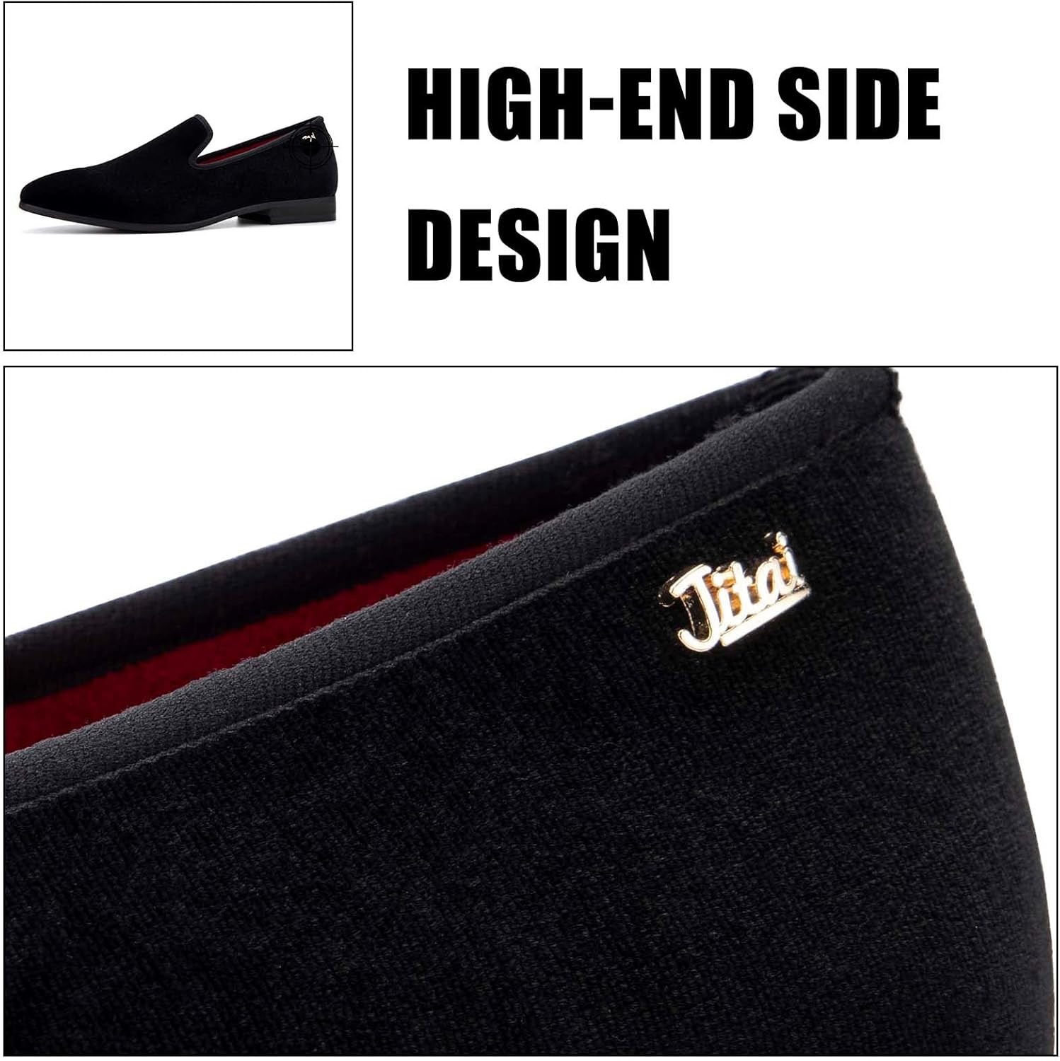 JITAI Men Loafers Slip-On Shoes for Men Fashion Dress Shoes Tuxedo Shoes - Image 4