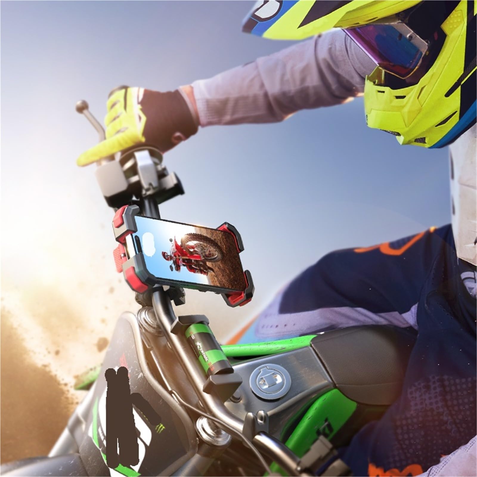 Uchwyt na Telefon Rowerowy Uchwyt na telefon do roweru, uchwyt na telefon do motocykla, ulepszony, regulowany uchwyt na telefon, uchwyt na kierownicę roweru i skutera(Black)