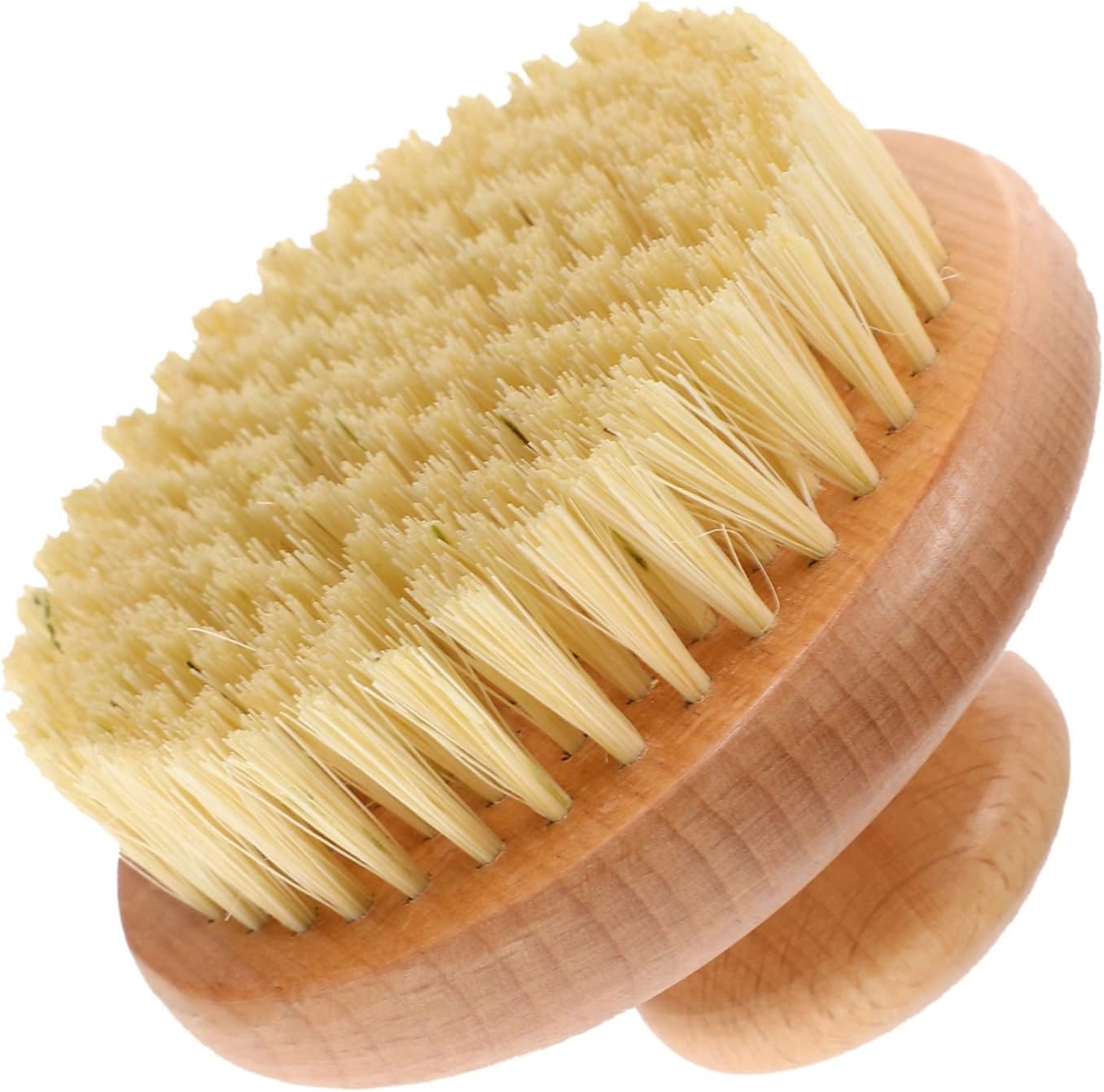 Handheld Bath Skin Brush with Wood Handle, Exfoliating Massage Brush