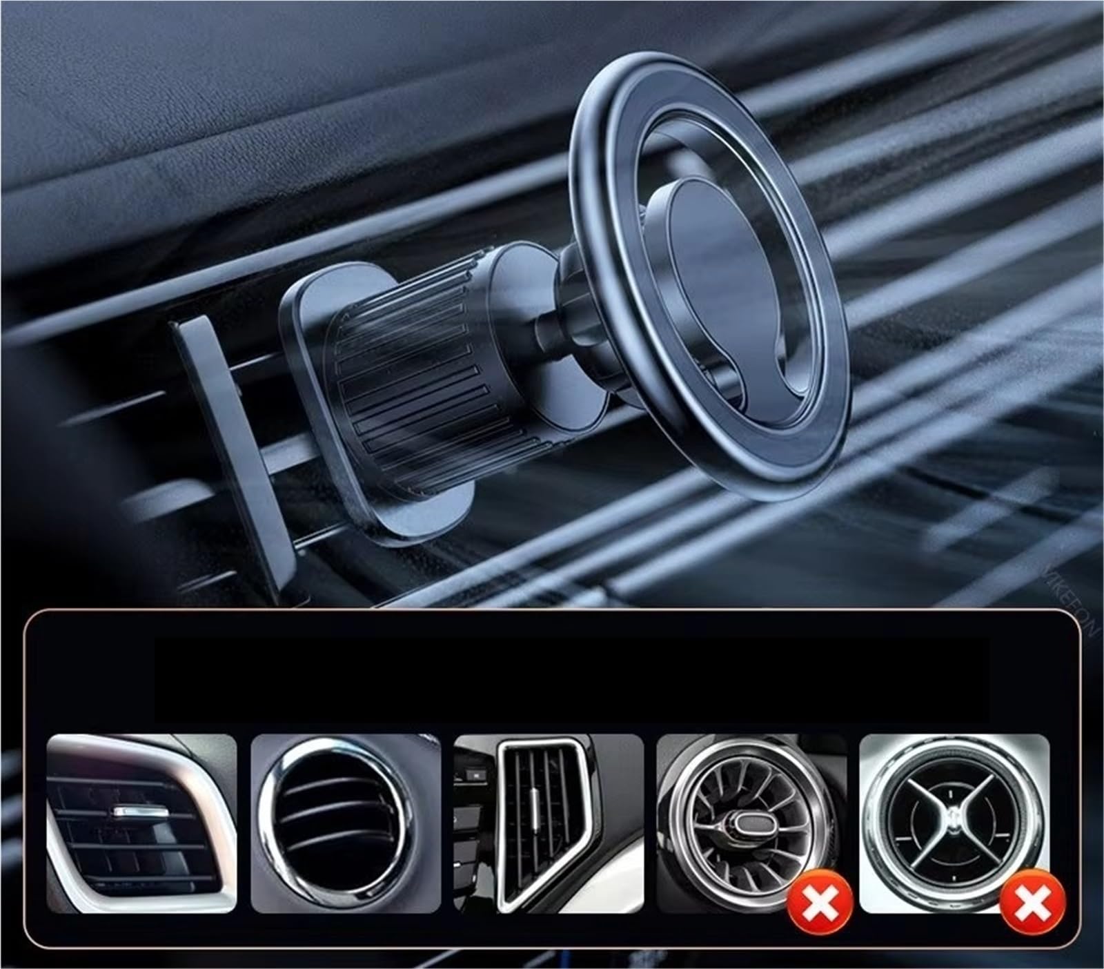 Per IPhone 16 15 14 Per Pro Per Max Supporto Magnetico Bocchetta Dell'aria Auto Supporto Telefono Cellulare Magnetico Macsafe Porta Cellulare Auto(Air Vent Black)