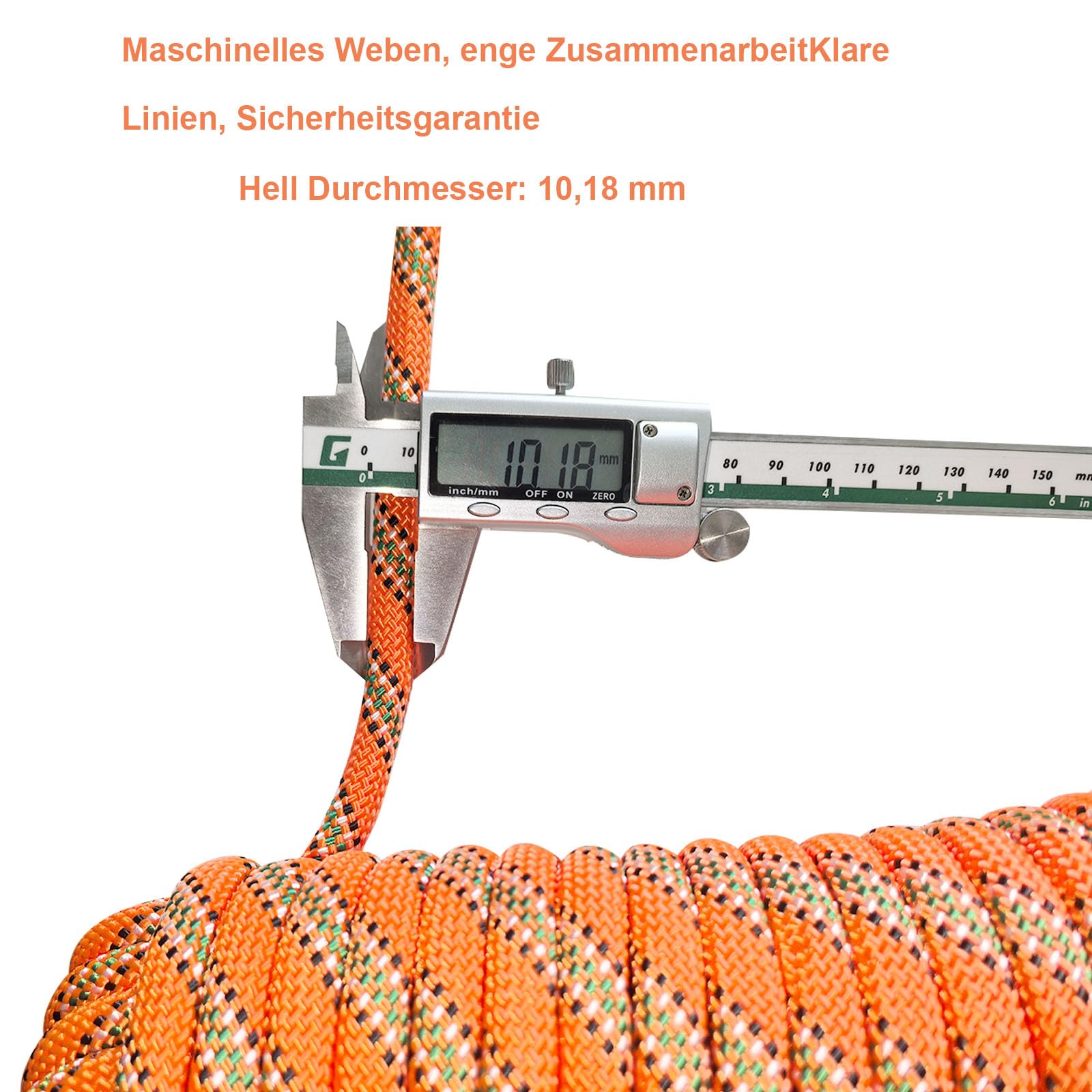 Kletterseil 10mm Outdoor-Seil 40m Statisches Kletterseil Feuerrettungs-Fallschirm-Seil Geflecht Nylon mit 2 Stahlhaken für Wandern Outdoor Bergsteigen Sport Camping