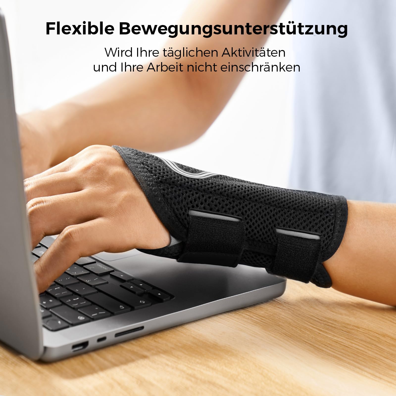 FREETOO Flexibel-Leicht Handgelenkschiene für Karpaltunnel, Atmungsaktive Handgelenk Bandagen mit eng anliegender S-förmiger Schiene, Verstellbare Handgelenkstütze für Verstauchung, Sehnenentzündung