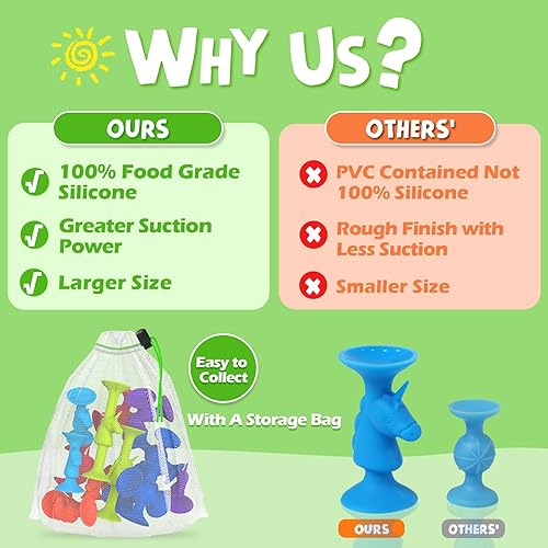 Miniatura 4 de Juguetes de baño para niños pequeños, sin moho, con ventosa, para niños, lindo unicornio, sin moho, sin agujeros, juguetes de baño para niños de 1 a