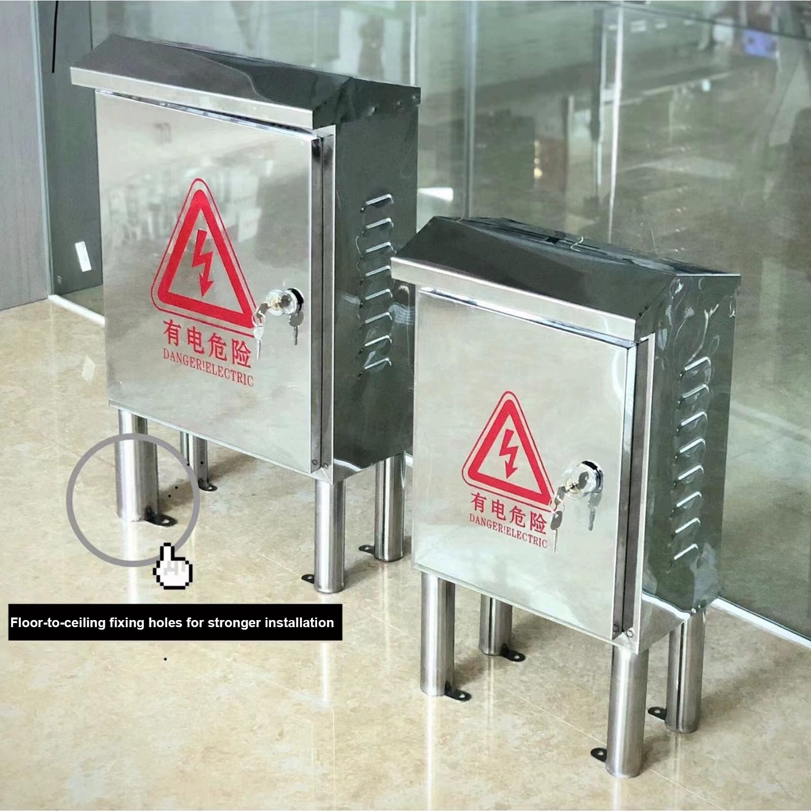 XBTGS Scatola di recinzione elettrica in acciaio inossidabile resistente alle intemperie con staffa di montaggio, 400 x 500 x 180 mm, per protezione da apparecchiature elettroniche esterne, durevole