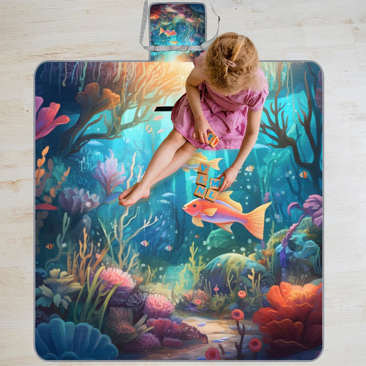 Manta de picnic de 150 x 145 cm, manta de playa plegable para exteriores, impermeable, para playa, camping, senderismo, picnic