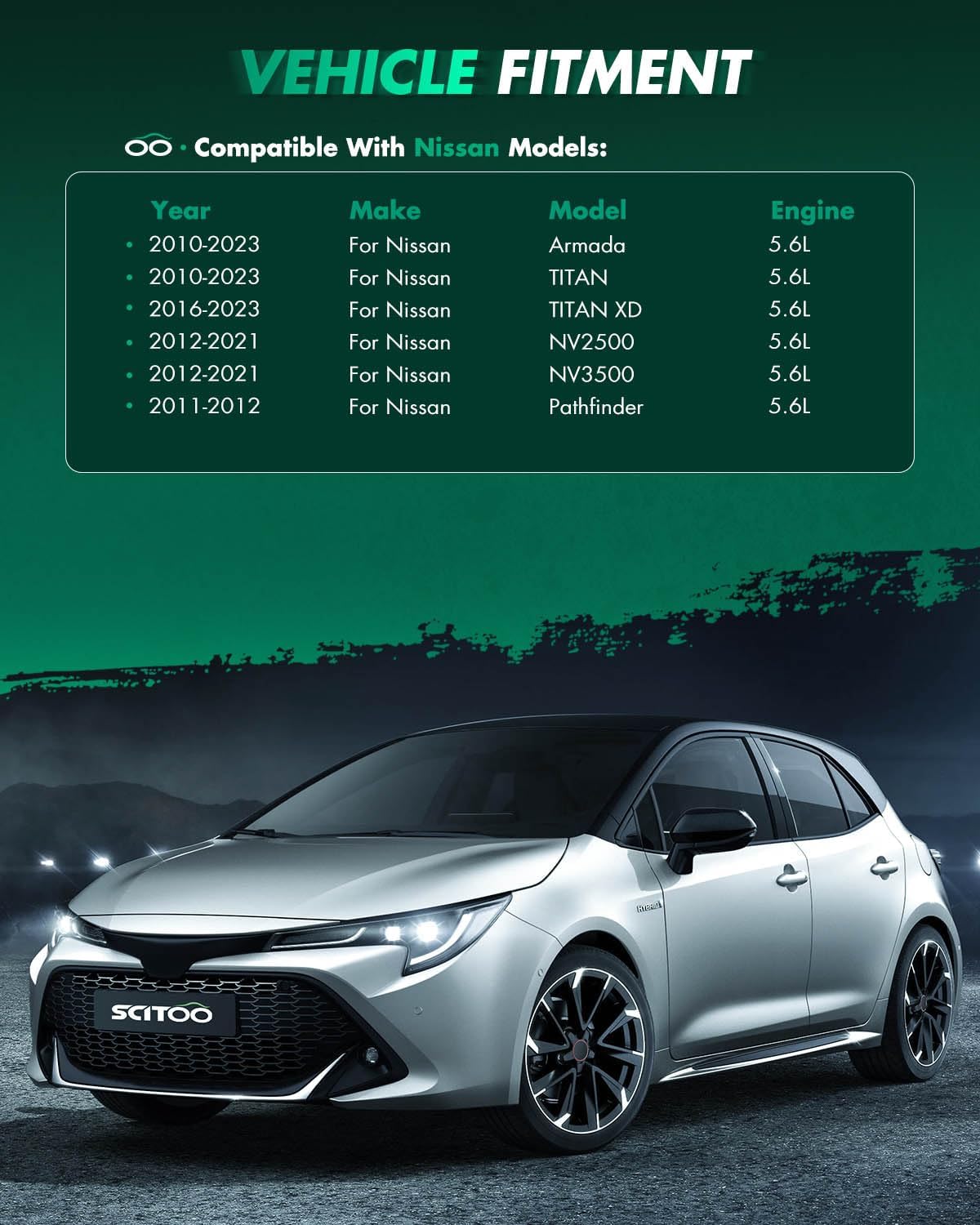 SCITOO Starter Motor fit for INFINITI for FX50 5.0L 2009-2013,for INFINITI for M56 5.6L 2011-2013,for INFINITI for Q70 5.6L 2014-2019 Replacement Starter 19068