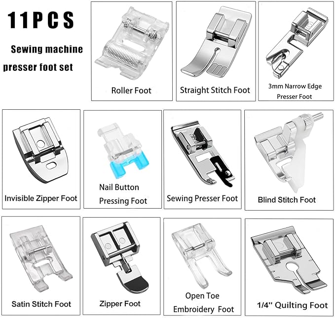 Set de 11 Pies para Máquina de Coser, Baja Garra, Snap-on miniatura 2