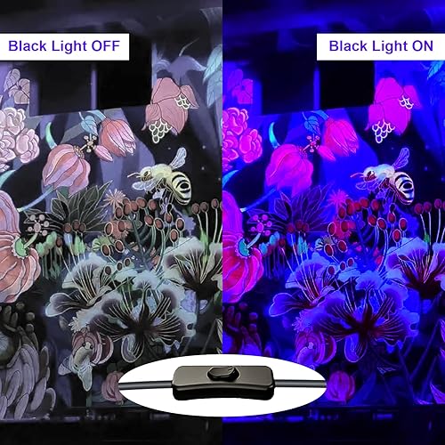 Miniatura 31 de Luces negras de 100 W, luz de inundación de luz negra con enchufe e interruptor, para fiesta brillante, Halloween, póster fluorescente, iluminación