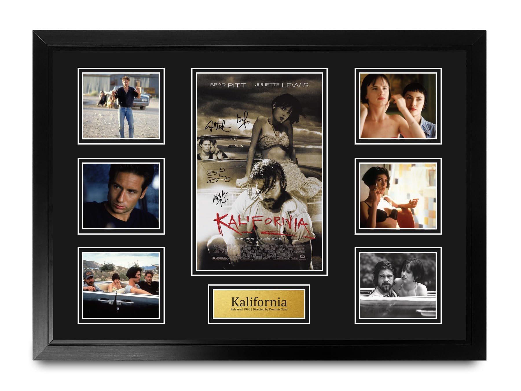 HWC Trading Kalifornia Podpisany Plakat Filmowy A2 Deluxe w Ramie
