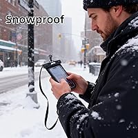 Vista 3 de Funda Joto impermeable, universal, resistencia al agua IPX8, para iPhone 12 Pro Max, 11 Pro Max, Xs Max, XR, X, 8, 7, 6S, Galaxy S20 Ultra, S10