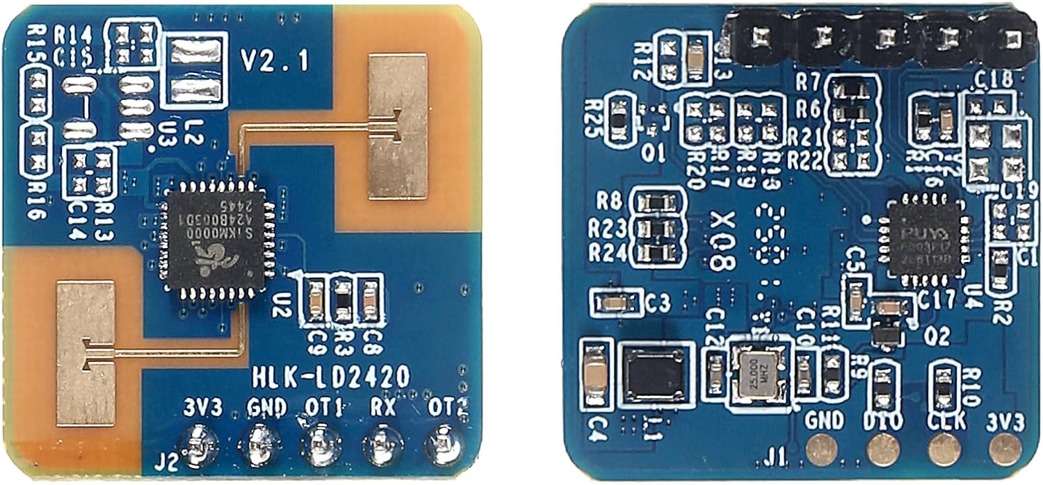 2pcs LD2420 Human Presence Radar Sensor Module HLK-LD2420 LD2420 Millimeter Wave Non-Contact 24GHz ISM Band Serial Port IO Level Output