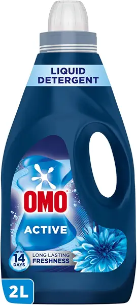 منظف غسيل سائل نشط لانتعاش يدوم طويلا حتى 14 يوم، يزيل البقع بنسبة 100% في غسلة واحدة من اومو، 2 لتر