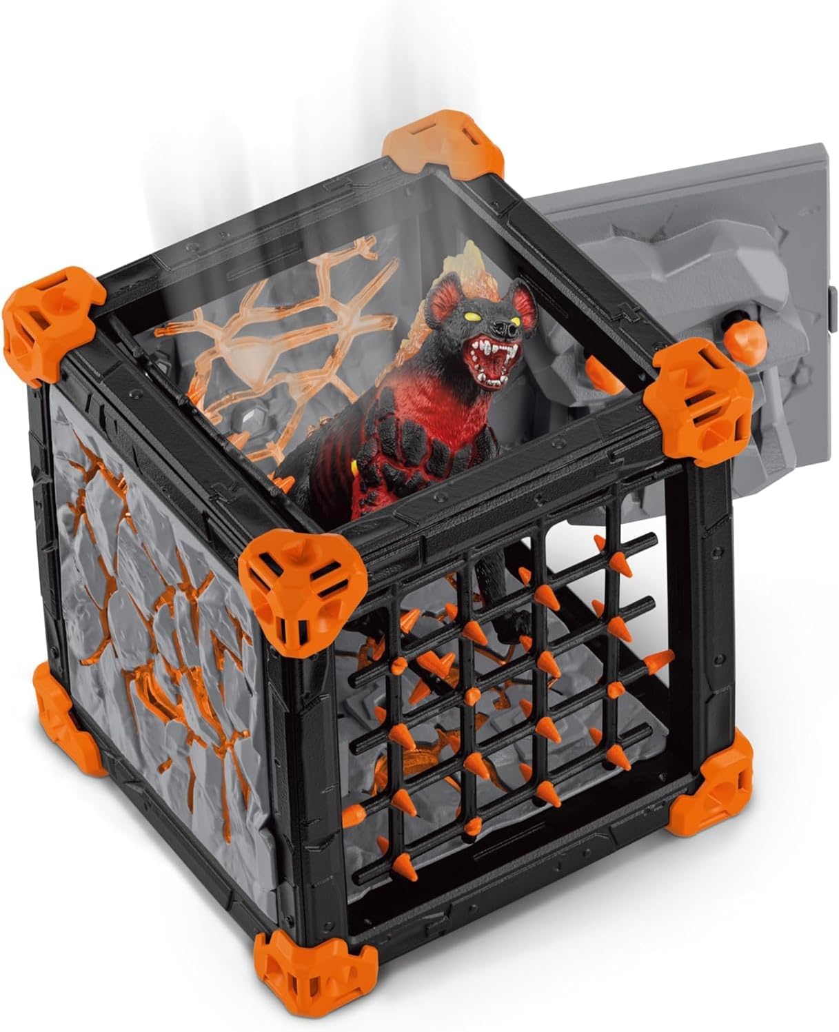 Schleich Eldrador Creatures - 27 PC Lava Battle Cave with Dog Toy Playset - Hell Hound Figurine Set for Boys and Girls with Expandable Fortress - Interactive, Imaginative Play for Kids Ages 7+ | 42674