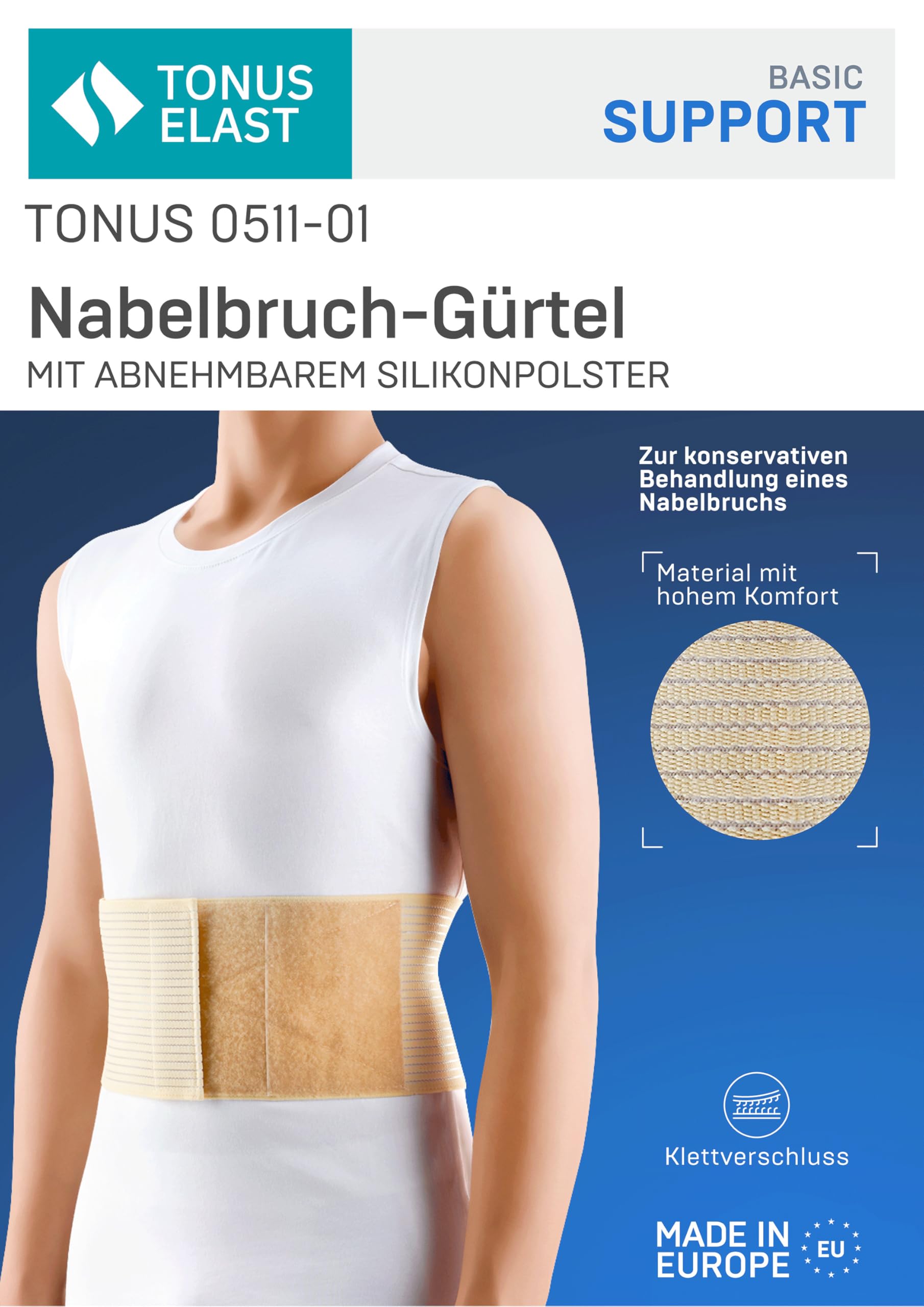 DELUXE MEDIZINISCHE NABELBRUCH BANDAGE Hernie Gurt Eingeweidebruch Gürtel Bruch Bauch Binde, Beige, (Größe 1) (XS-M)
