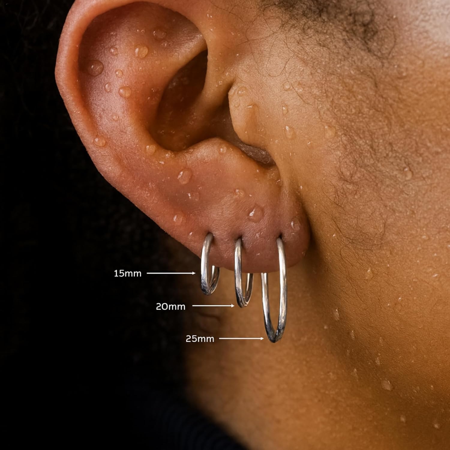 18K Gold Plated Hoop Earrings for Women, Waterproof Stainless Steel Huggie Hoops, Hypoallergenic Lightweight Everyday Minimalist Earring
