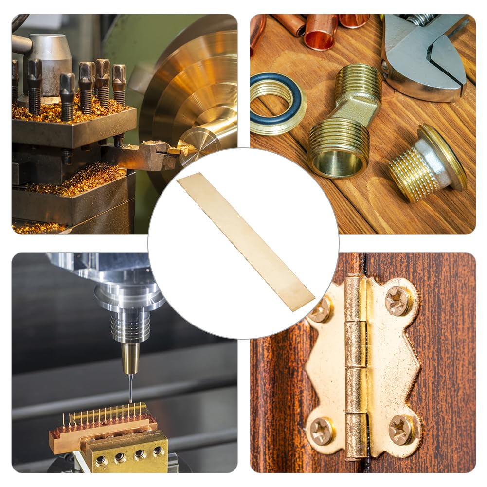 Brass Sheet 12x2 Inch Gold Brass Sheet 3mm Thick Rectangle Raw Brass Sheet Material Rectangle Metal Brass Sheet Blank Metal Sheet Metal Stamping Mode