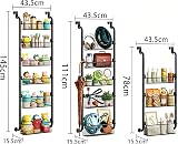 Wuciray Over Wood Door Pantry Storage Kitchen 6-Tier Hanging Storage Metal Pantry Back of Door Storage And Organization Kitchen Storage Spice Can Rack Organizer With Suction Cups - 8
