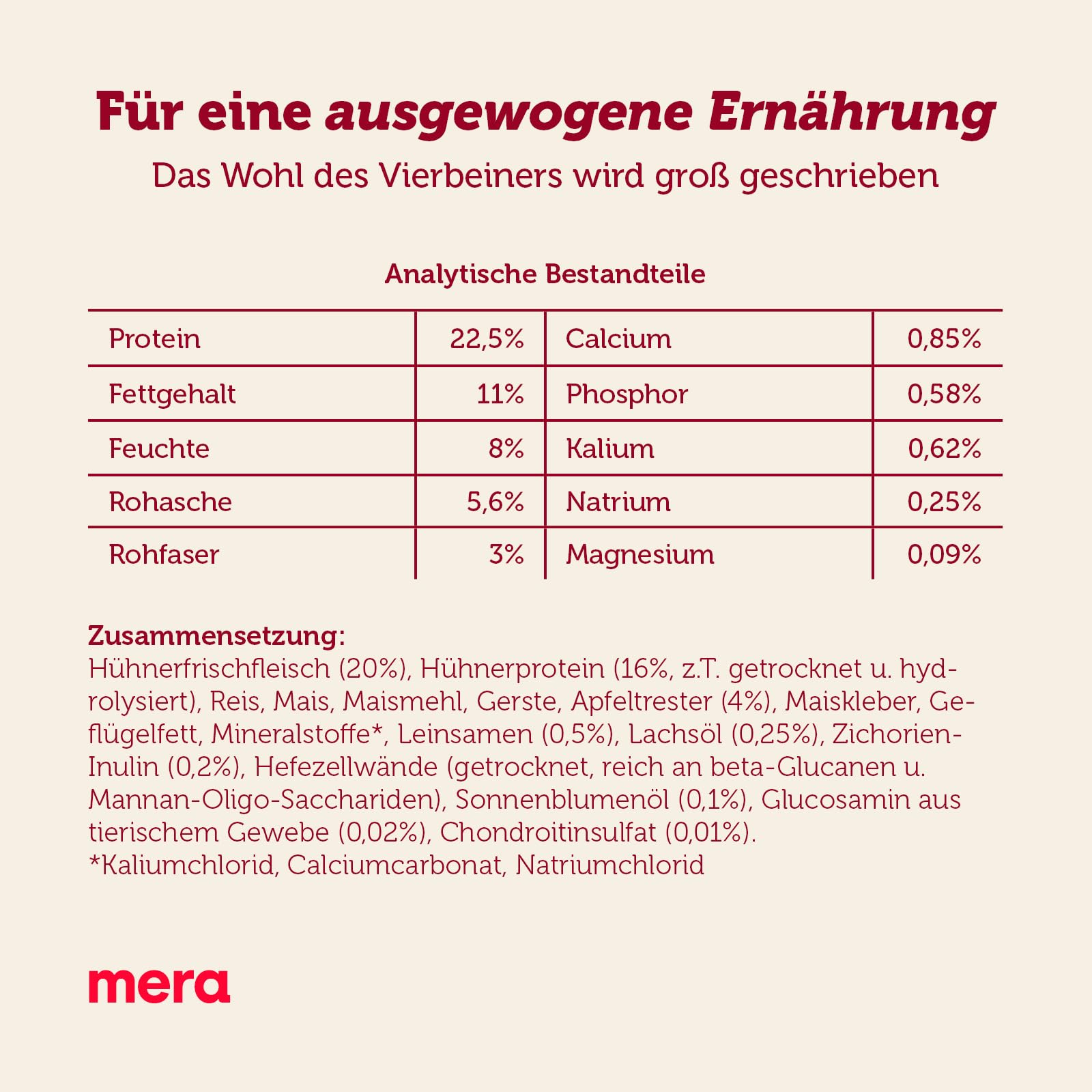 mera Care Senior Huhn (3x1kg), Hundefutter für Senioren, mit 83% tierischen Protein, ohne Weizen