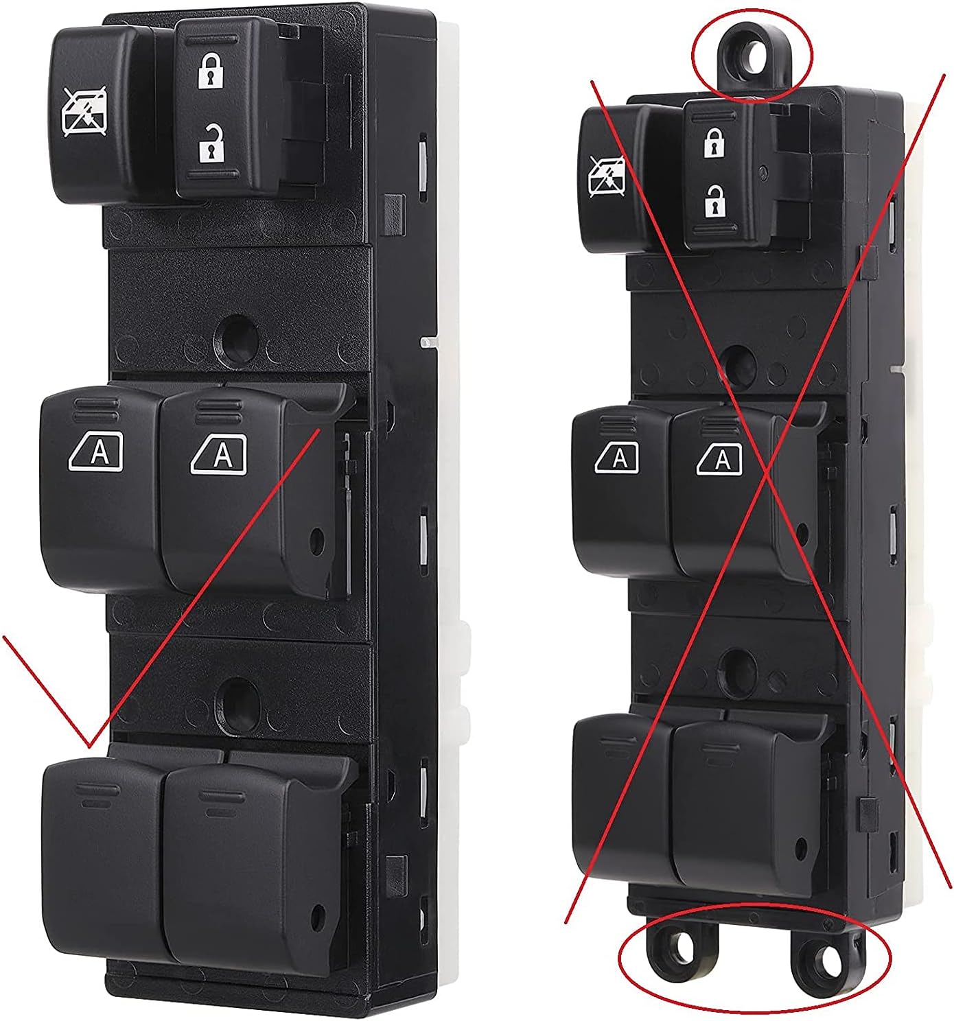 Master Window Switch Controller Front Driver Side Compatible with Nissan Altima 2007 2008 2009 2010 2011 2012 Door Lock Main Power Control Open Button Replacement OEM 25401-ZN50B 25401-ZN50C